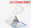 Foldable 3 in 1 30W Wireless Charging Station for iPhone 17 16 15 14 13 12 Pro Max iWatch 11 Airpods Pro Fast Charger Stand Dock